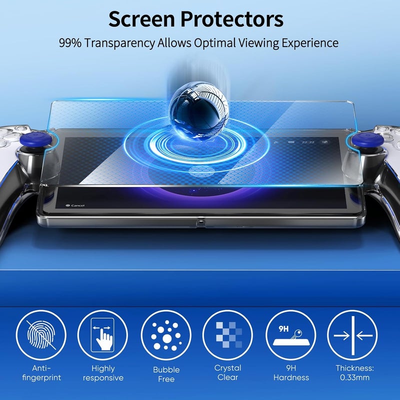 FYOUNG 3 in 1 Accessories Bundle for Playstation Portal, Carrying Case & Hard PC Clear Cover Set with Screen Protector, Protective Shell Portable Travel Handbag for PS5 Portal Remote Player - Image 4